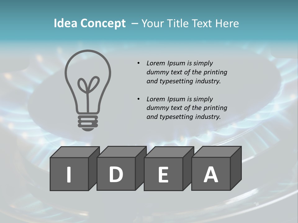 A Gas Stove With A Blue Flame On It PowerPoint Template