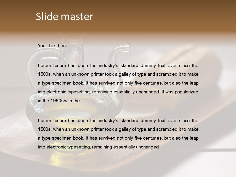 Olive Oil Carbohydrates Salad Dressing PowerPoint Template