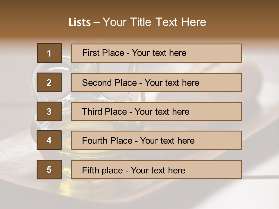 Olive Oil Carbohydrates Salad Dressing PowerPoint Template