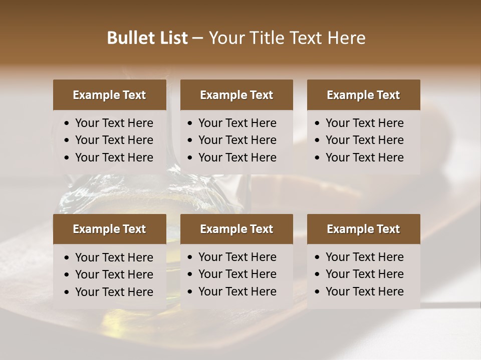 Olive Oil Carbohydrates Salad Dressing PowerPoint Template