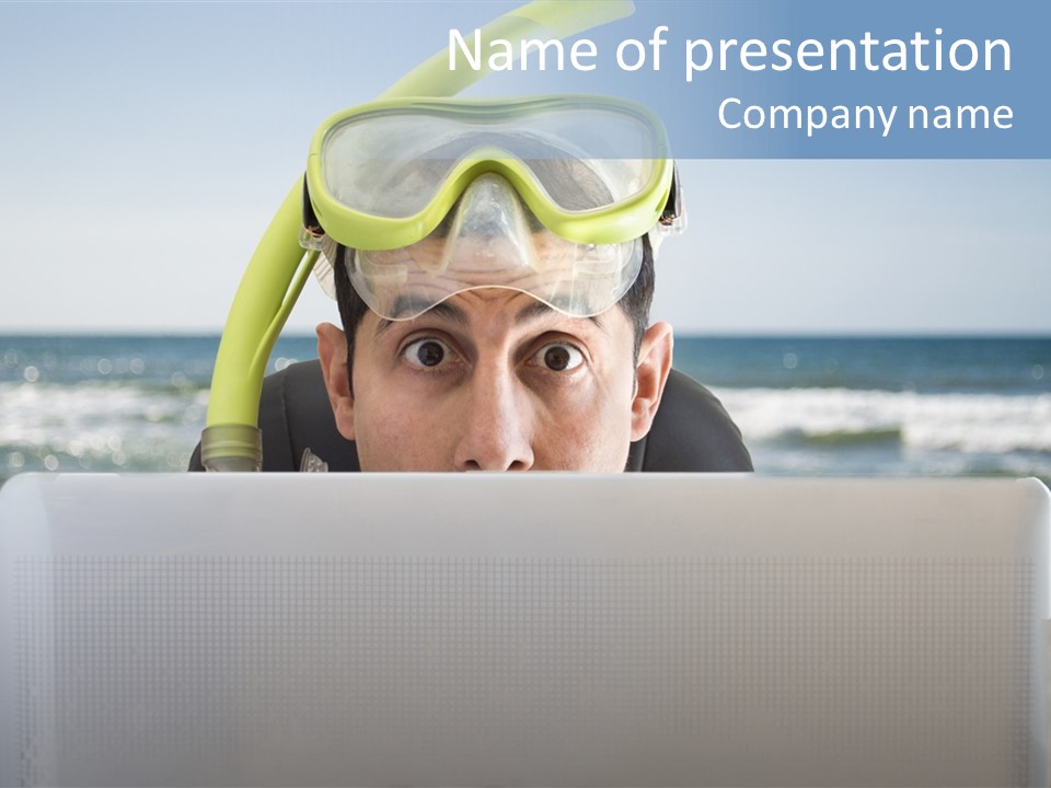 Swimming Goggles Wireless Traveler PowerPoint Template