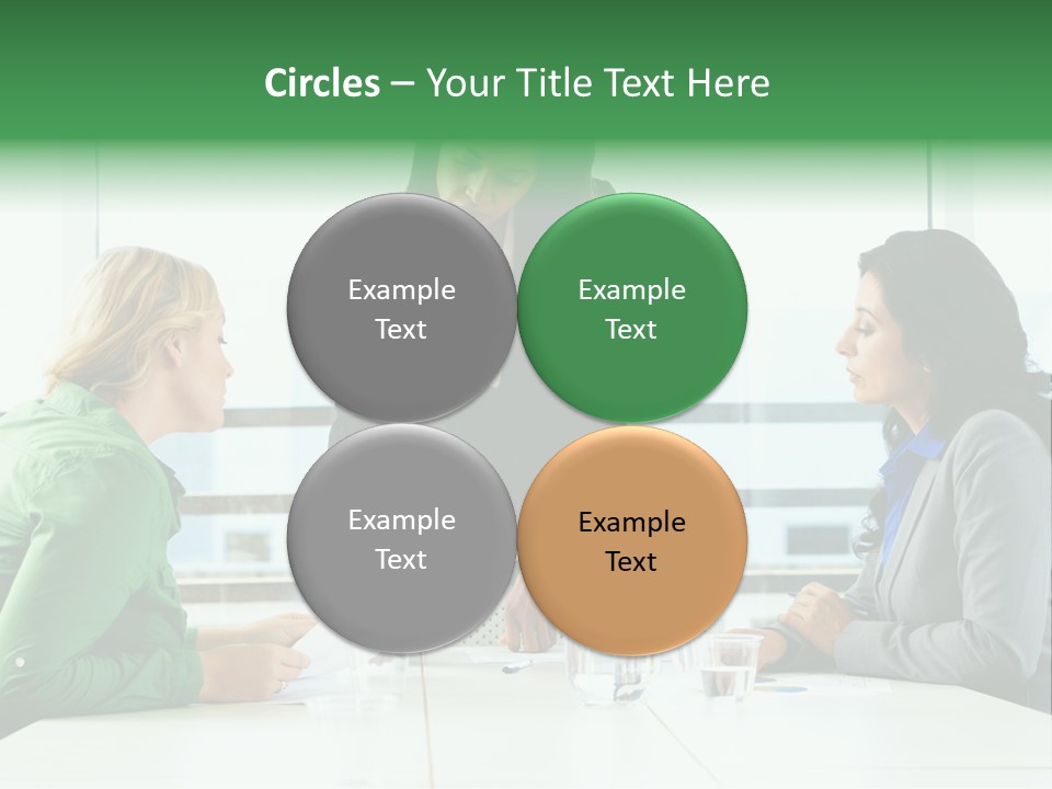 A Group Of Women Sitting Around A Table Talking PowerPoint Template