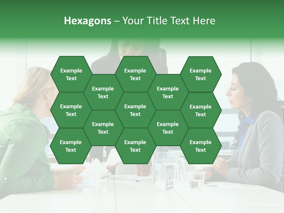 A Group Of Women Sitting Around A Table Talking PowerPoint Template
