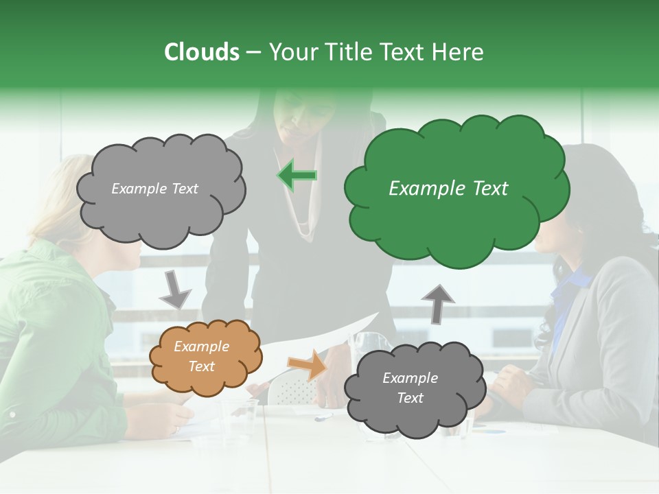 A Group Of Women Sitting Around A Table Talking PowerPoint Template