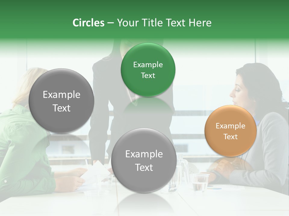 A Group Of Women Sitting Around A Table Talking PowerPoint Template