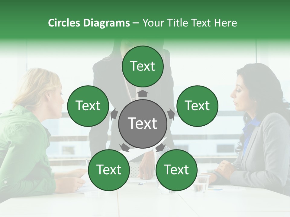 A Group Of Women Sitting Around A Table Talking PowerPoint Template