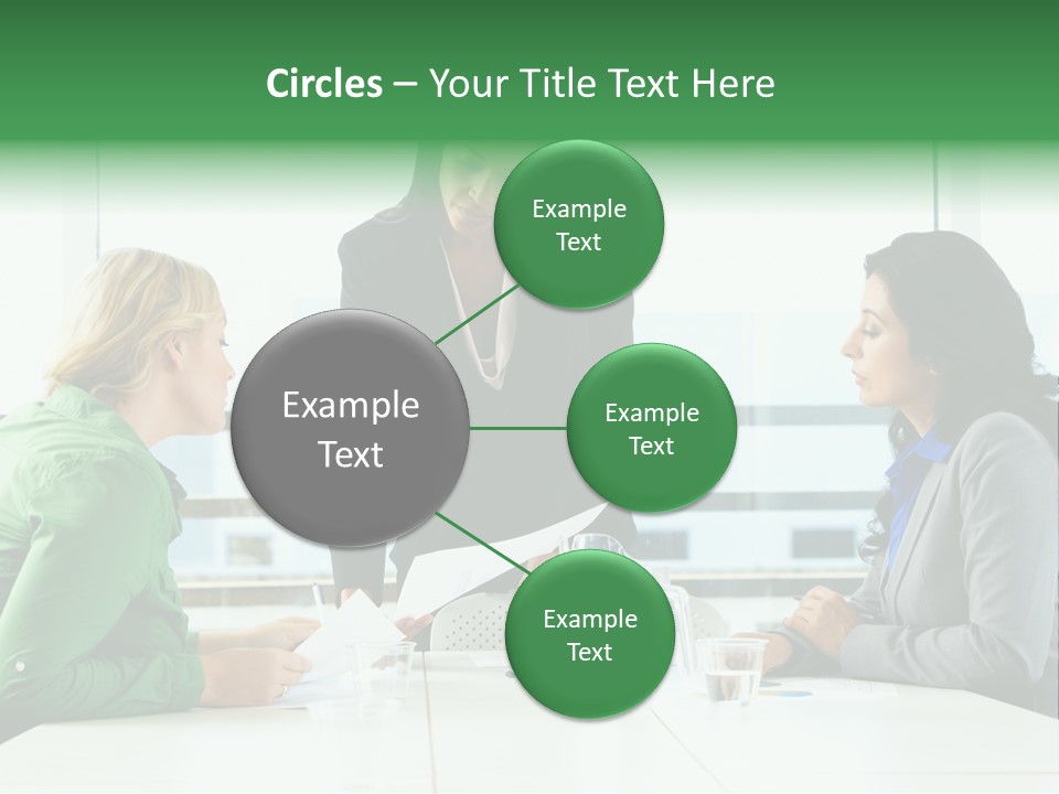 A Group Of Women Sitting Around A Table Talking PowerPoint Template