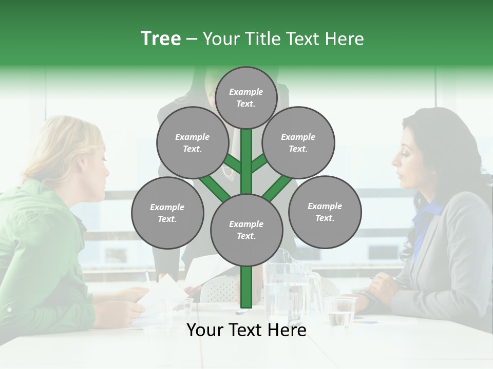 A Group Of Women Sitting Around A Table Talking PowerPoint Template