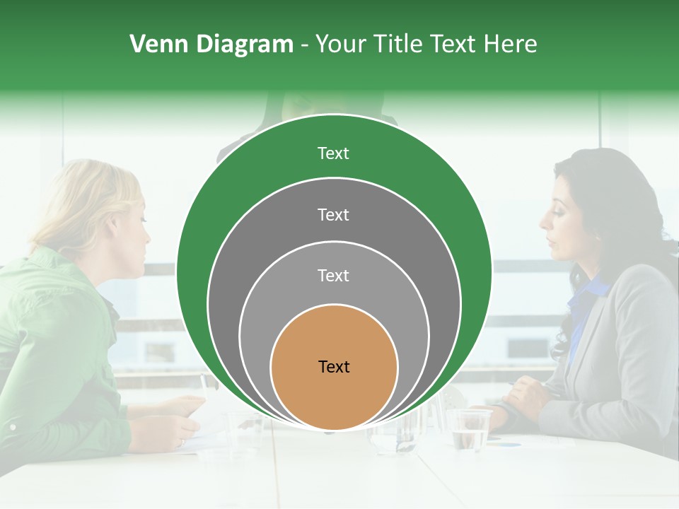 A Group Of Women Sitting Around A Table Talking PowerPoint Template