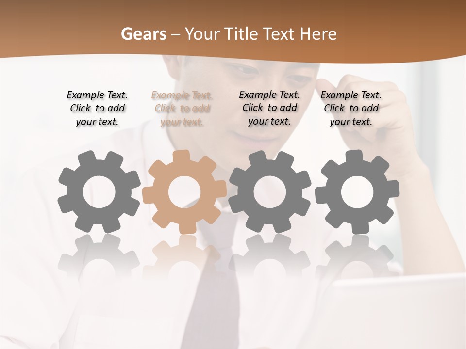 Portrait Computer Japanese PowerPoint Template