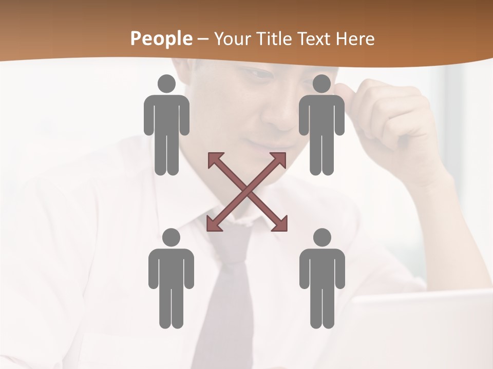 Portrait Computer Japanese PowerPoint Template