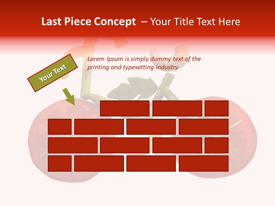 A Picture Of A Tomato And Asparagus On A White Background PowerPoint Template