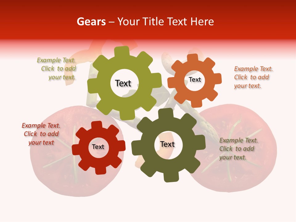 A Picture Of A Tomato And Asparagus On A White Background PowerPoint Template