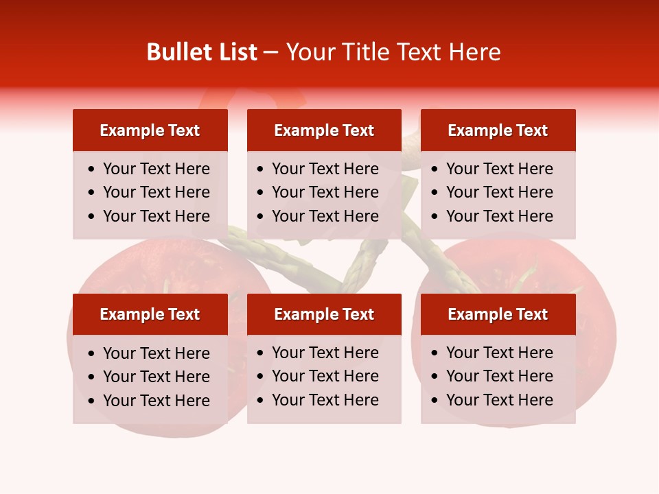 A Picture Of A Tomato And Asparagus On A White Background PowerPoint Template