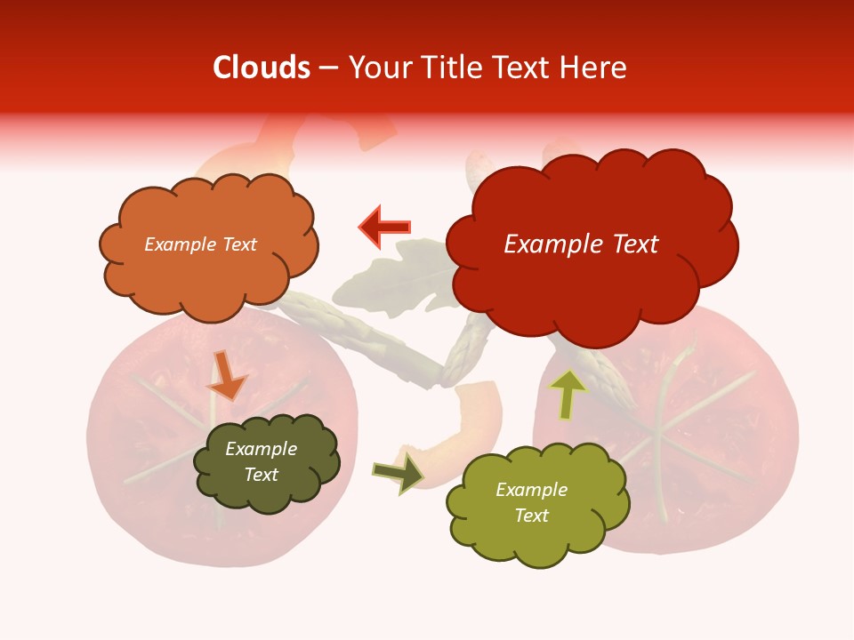A Picture Of A Tomato And Asparagus On A White Background PowerPoint Template