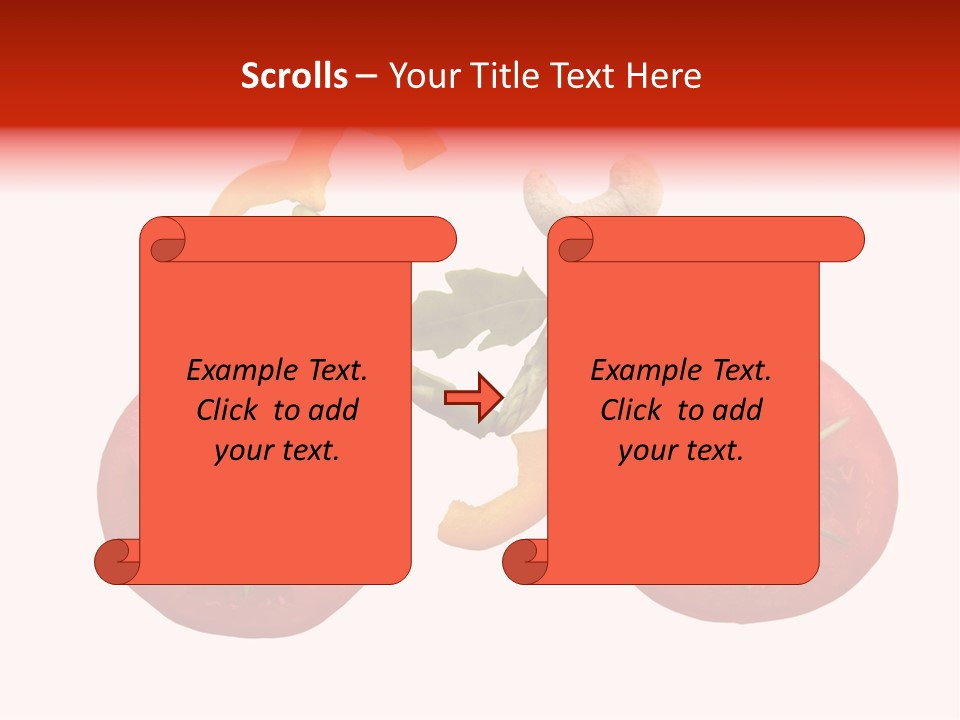 A Picture Of A Tomato And Asparagus On A White Background PowerPoint Template