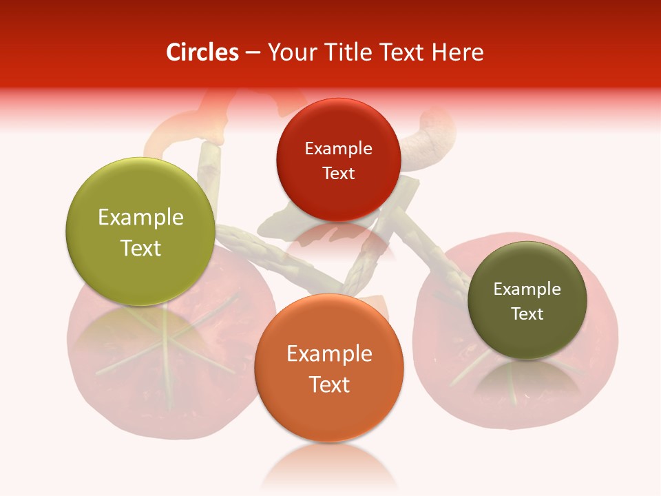 A Picture Of A Tomato And Asparagus On A White Background PowerPoint Template