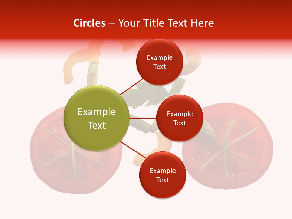 A Picture Of A Tomato And Asparagus On A White Background PowerPoint Template