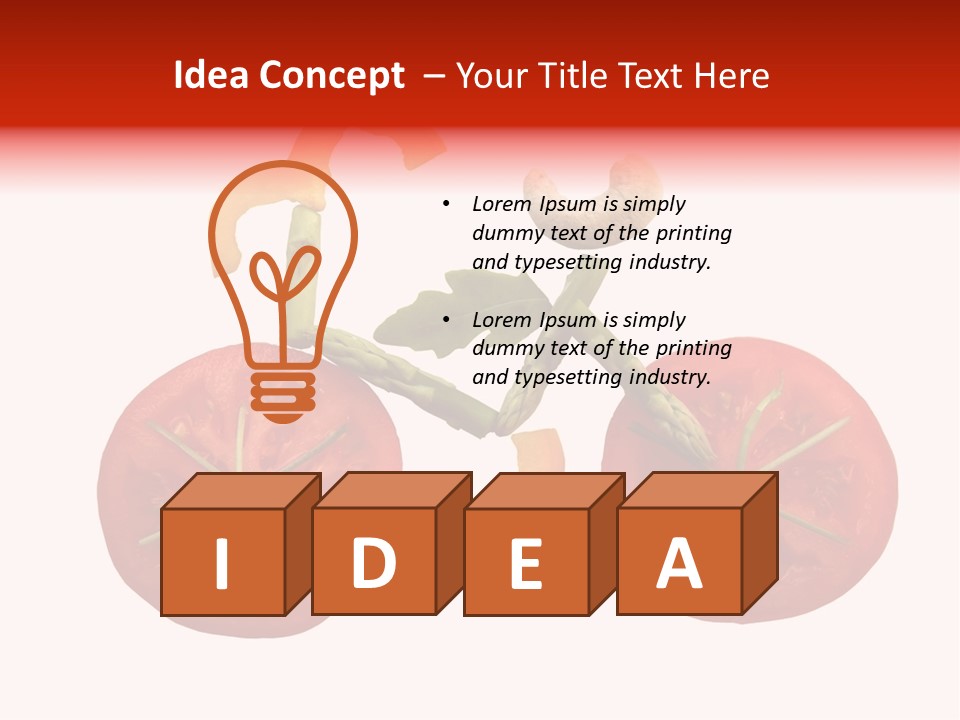 A Picture Of A Tomato And Asparagus On A White Background PowerPoint Template