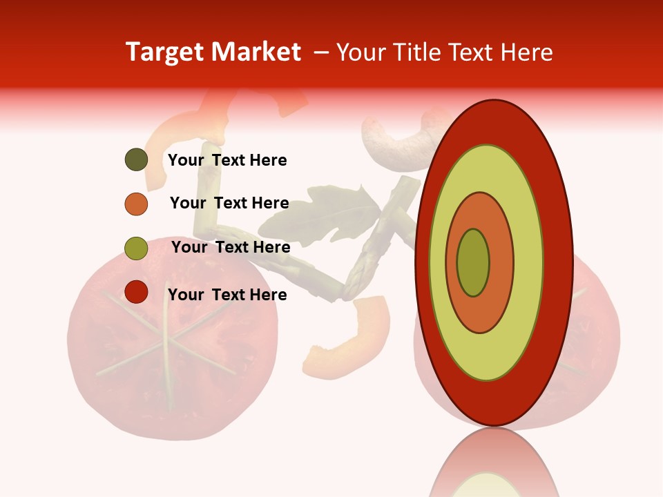 A Picture Of A Tomato And Asparagus On A White Background PowerPoint Template