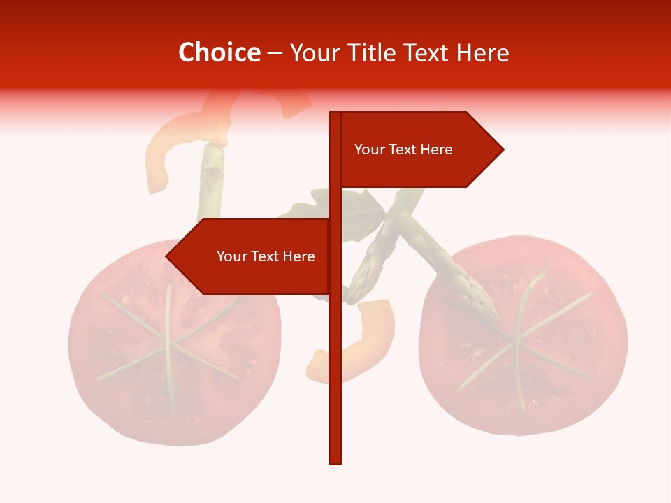 A Picture Of A Tomato And Asparagus On A White Background PowerPoint Template