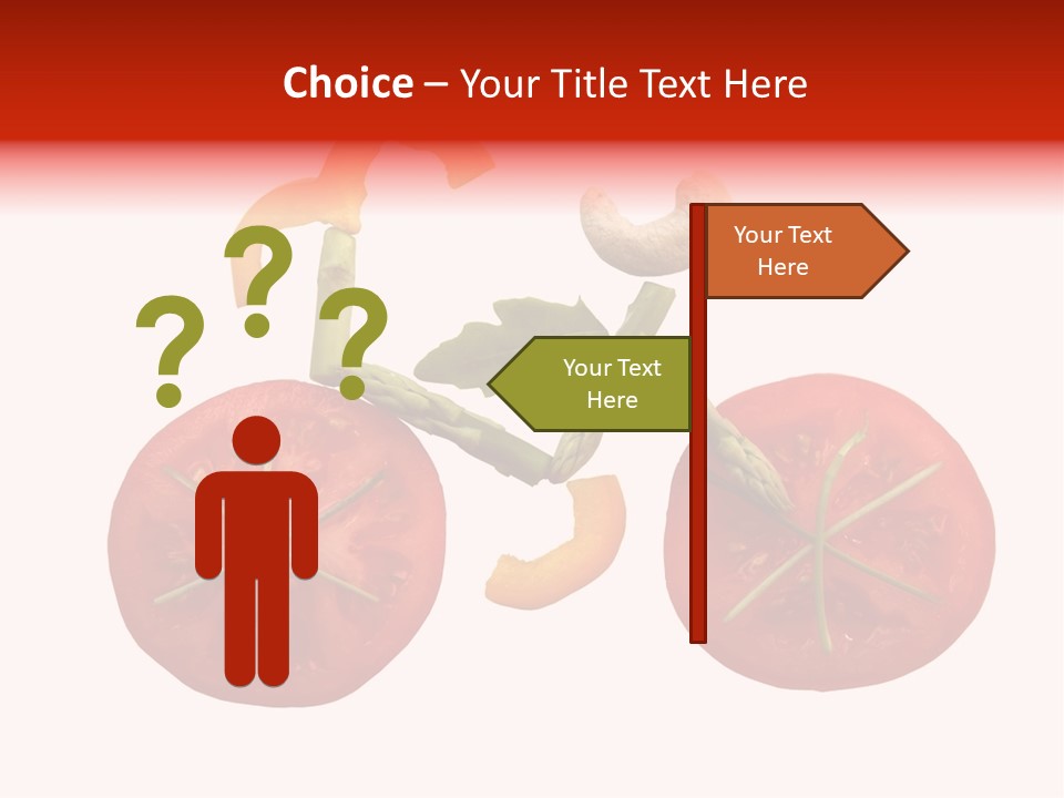 A Picture Of A Tomato And Asparagus On A White Background PowerPoint Template