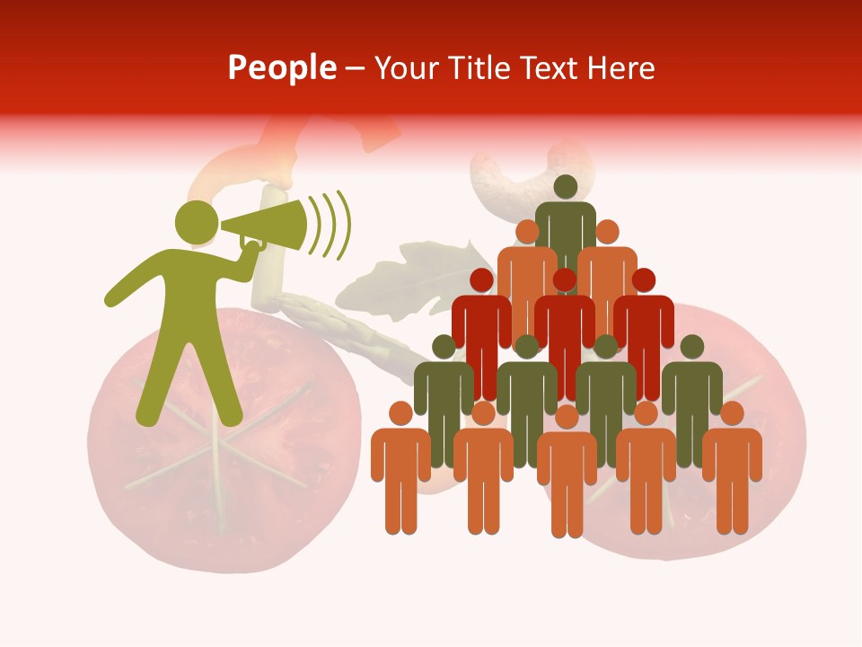 A Picture Of A Tomato And Asparagus On A White Background PowerPoint Template