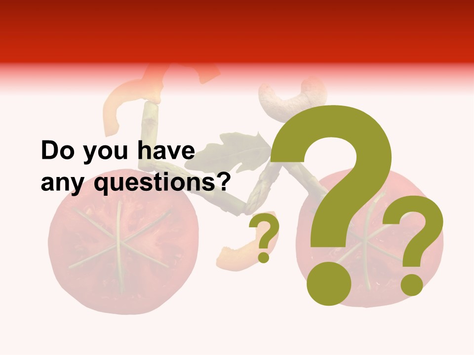 A Picture Of A Tomato And Asparagus On A White Background PowerPoint Template