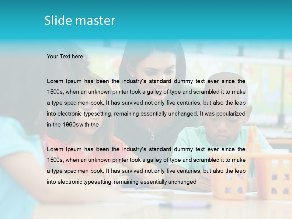 Classroom Group Five People PowerPoint Template