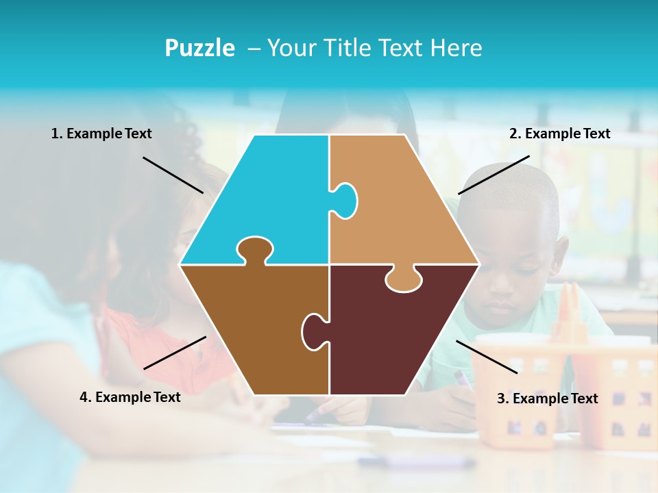 Classroom Group Five People PowerPoint Template
