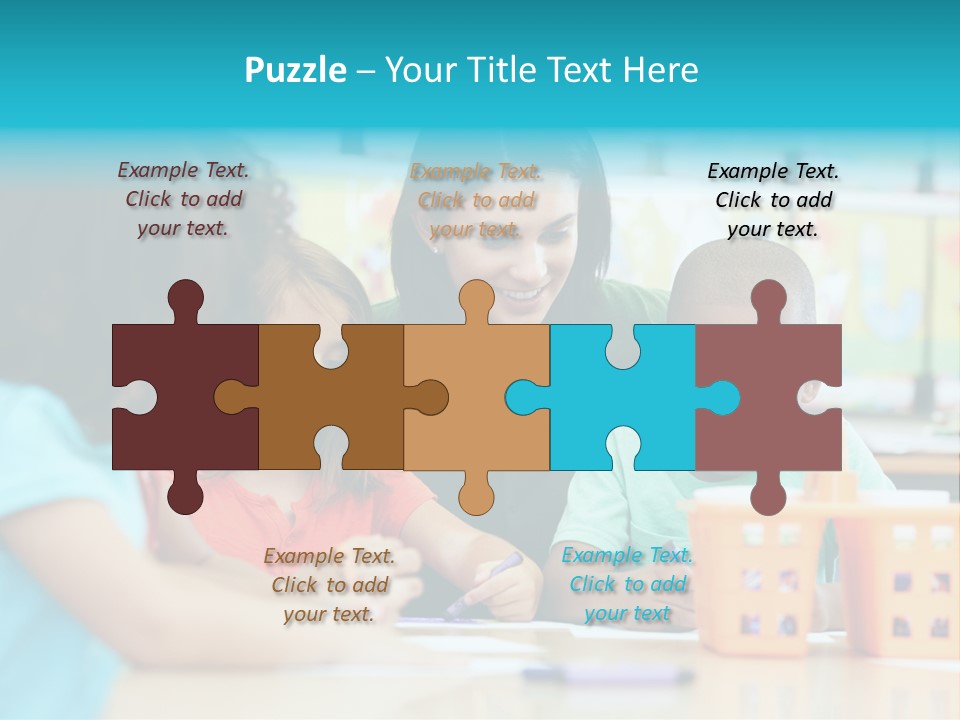 Classroom Group Five People PowerPoint Template