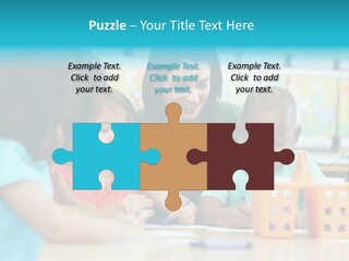 Classroom Group Five People PowerPoint Template