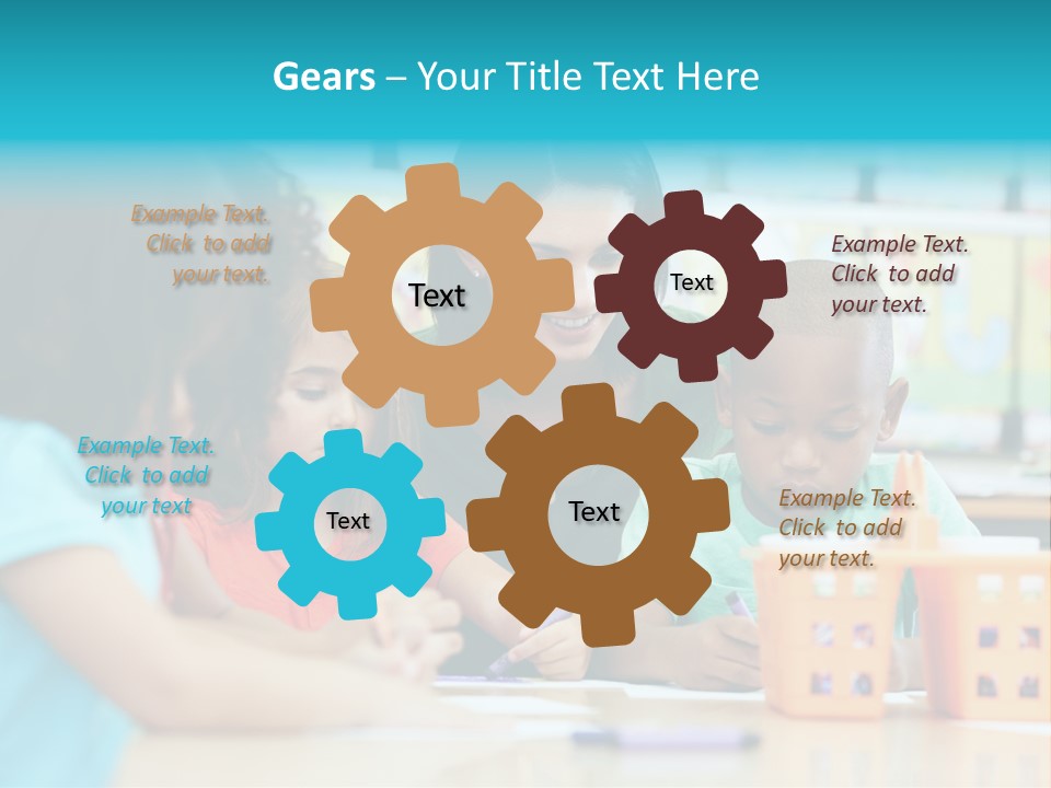 Classroom Group Five People PowerPoint Template