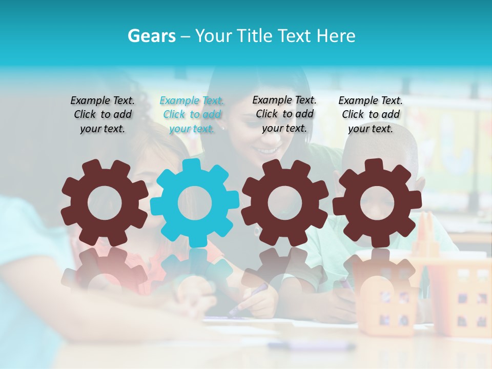 Classroom Group Five People PowerPoint Template