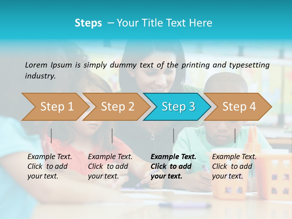 Classroom Group Five People PowerPoint Template