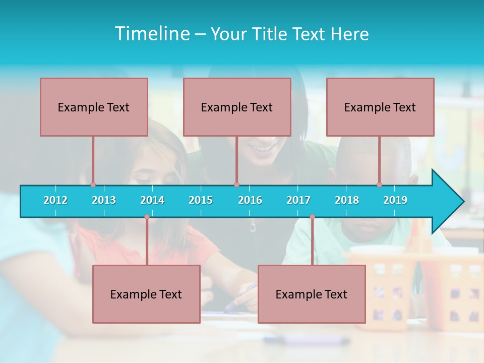 Classroom Group Five People PowerPoint Template
