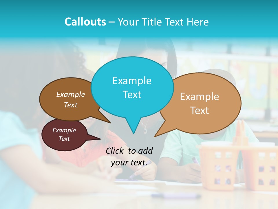 Classroom Group Five People PowerPoint Template