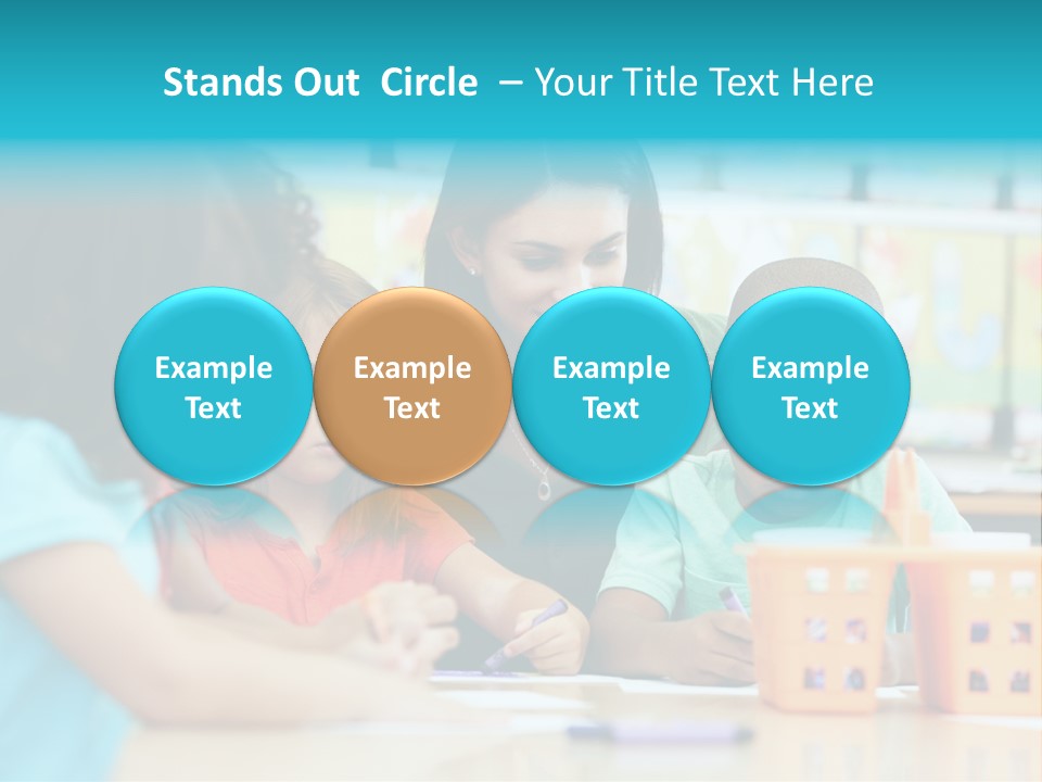 Classroom Group Five People PowerPoint Template