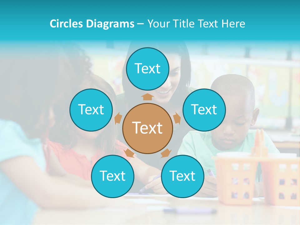 Classroom Group Five People PowerPoint Template