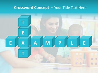 Classroom Group Five People PowerPoint Template