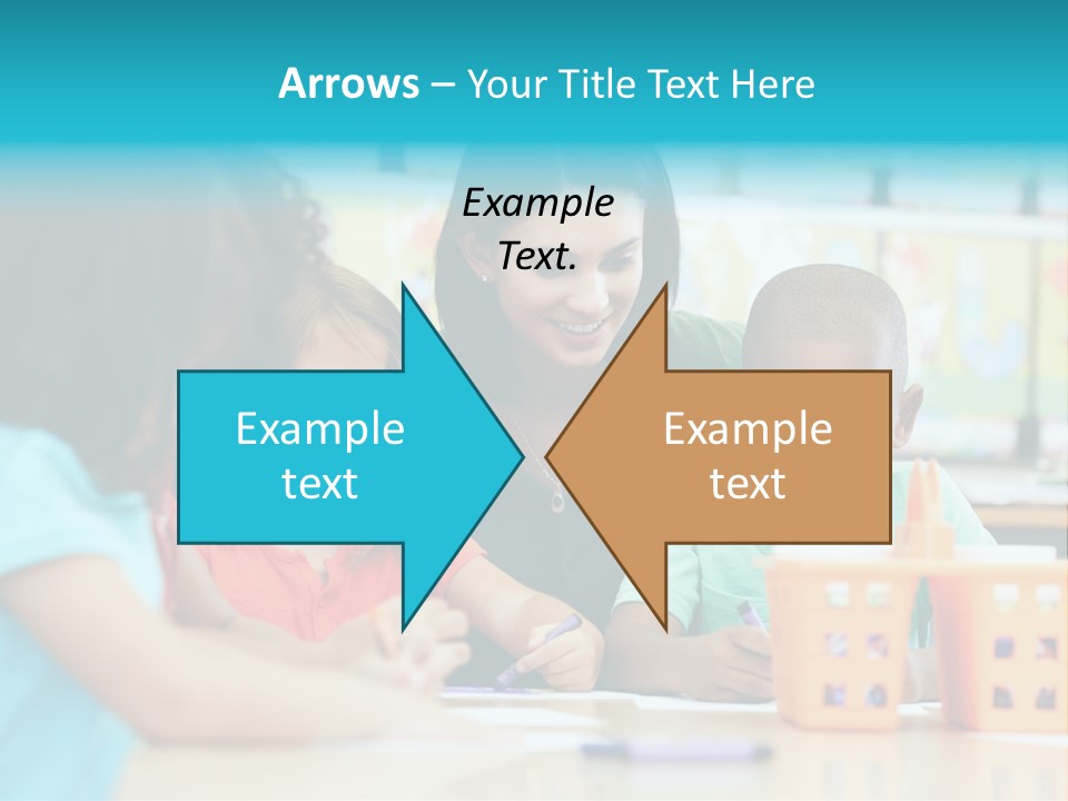 Classroom Group Five People PowerPoint Template