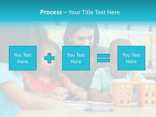 Classroom Group Five People PowerPoint Template