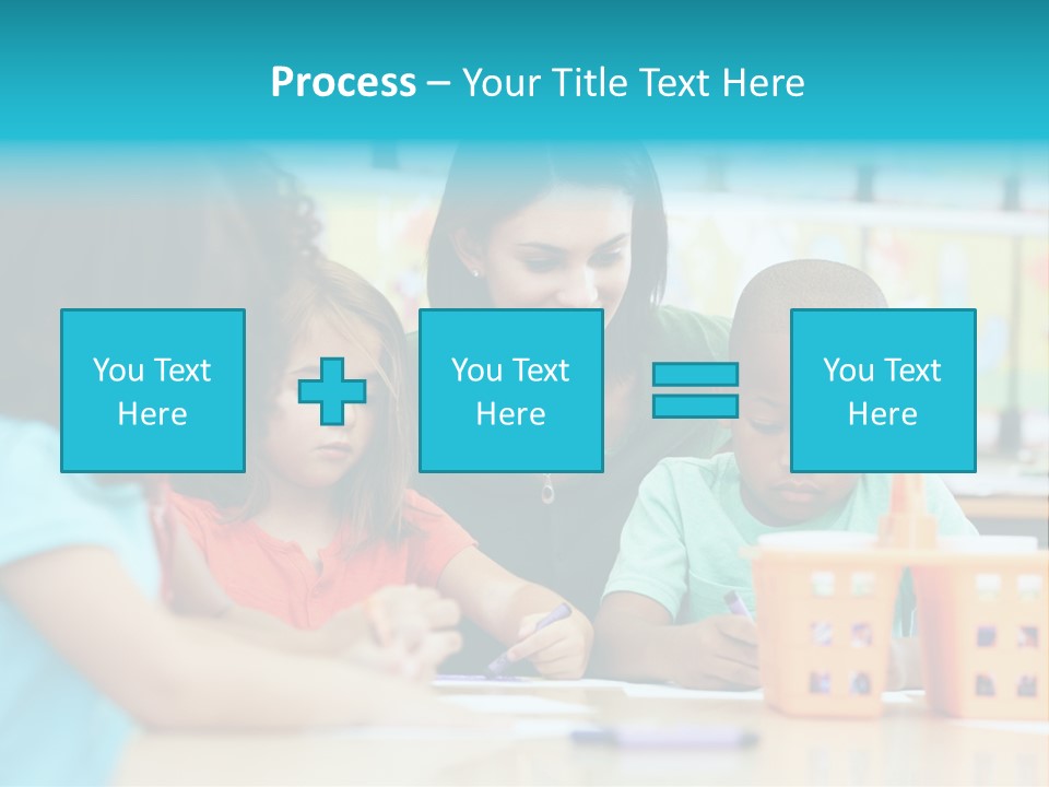 Classroom Group Five People PowerPoint Template