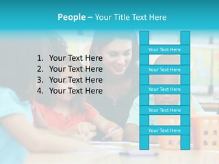 Classroom Group Five People PowerPoint Template