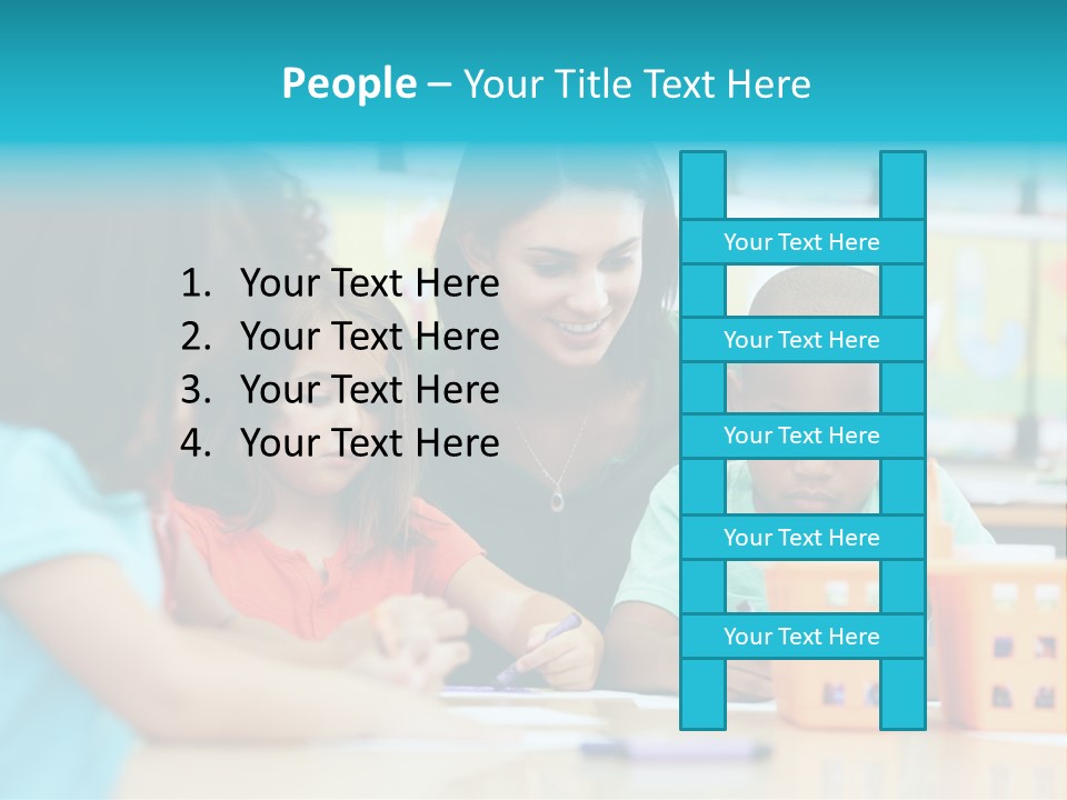 Classroom Group Five People PowerPoint Template