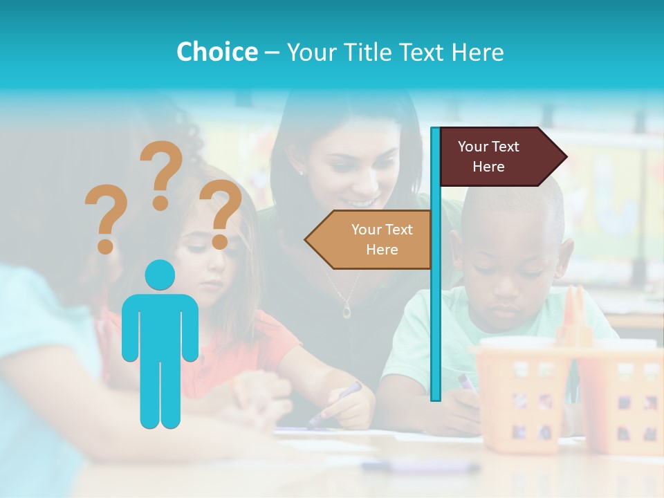 Classroom Group Five People PowerPoint Template