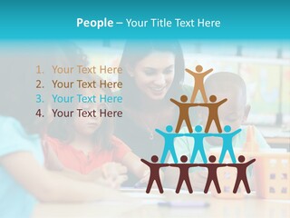 Classroom Group Five People PowerPoint Template