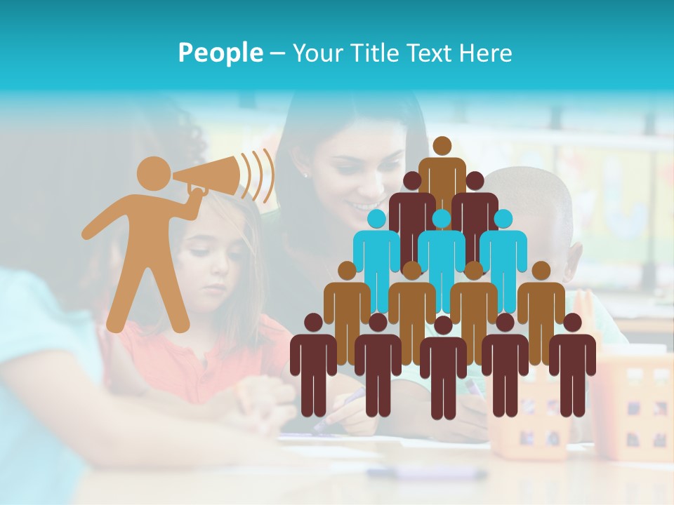 Classroom Group Five People PowerPoint Template