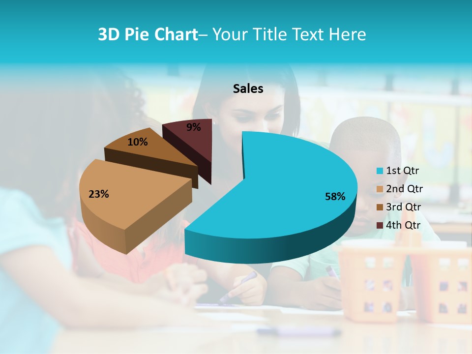 Classroom Group Five People PowerPoint Template