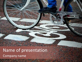 Line Biking Ecological PowerPoint Template